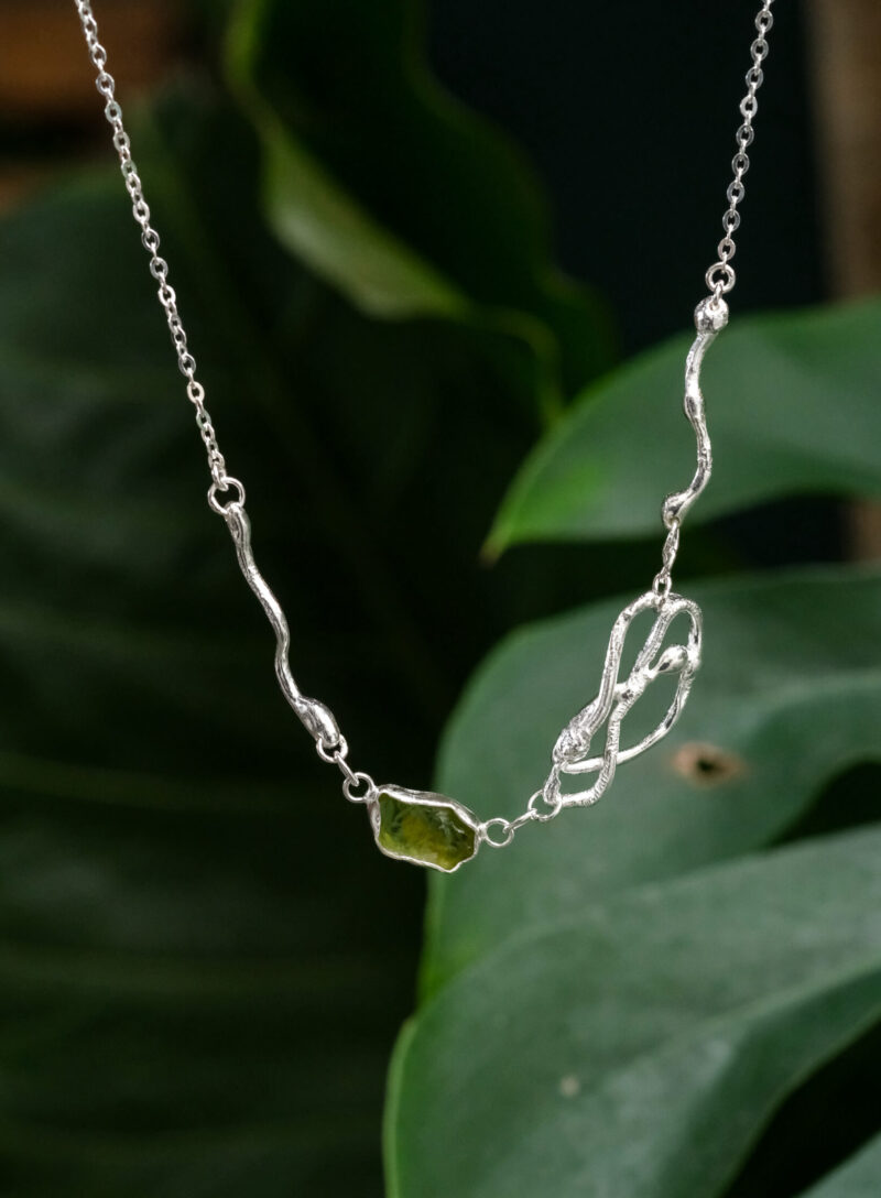 Raw Peridot Necklace