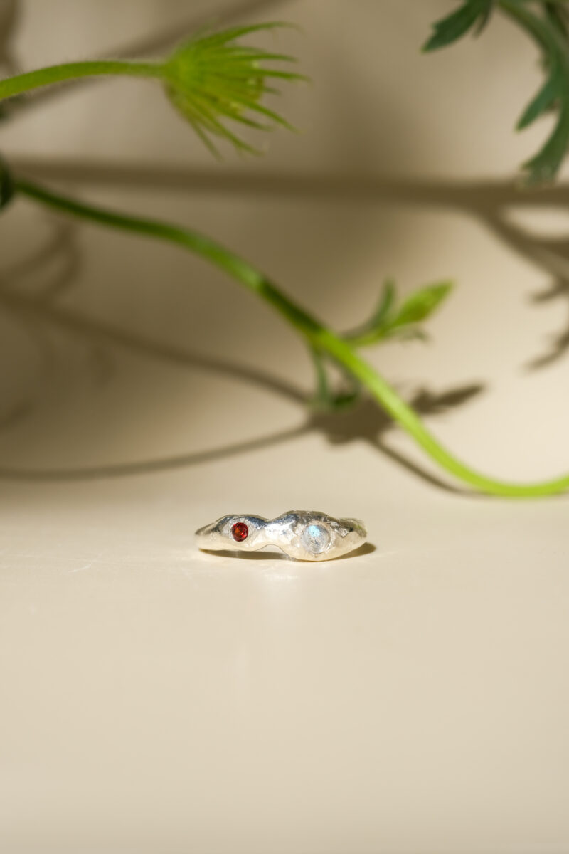 Labradorite/ Garnet Ring