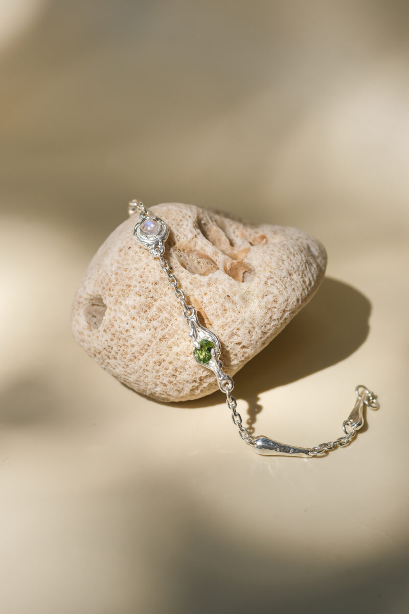 Moonstone/ Peridot Bracelet
