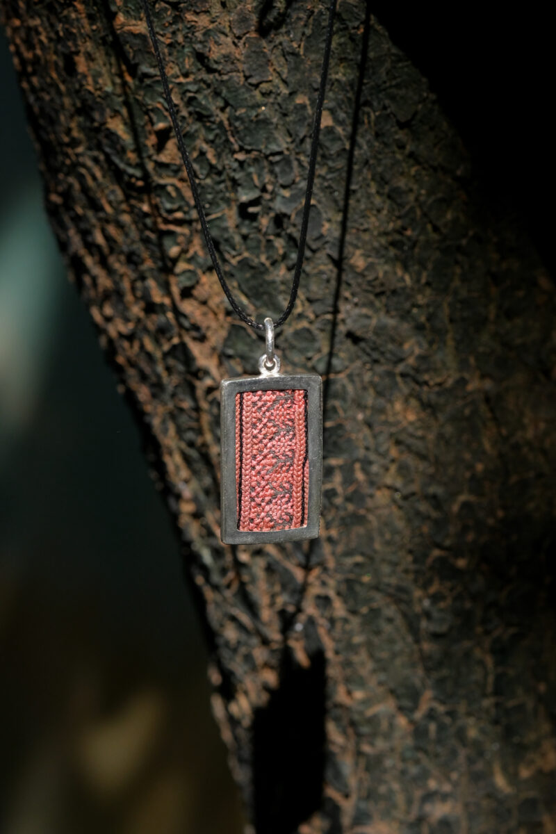 Silver/ Fabric Necklace
